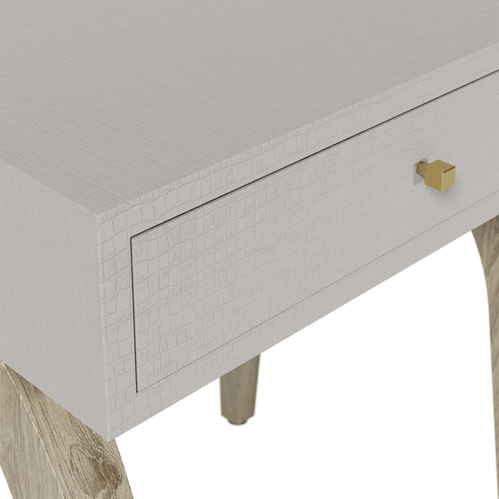 D.I. Designs Laverstoke White Crocodile Style Bedside Table