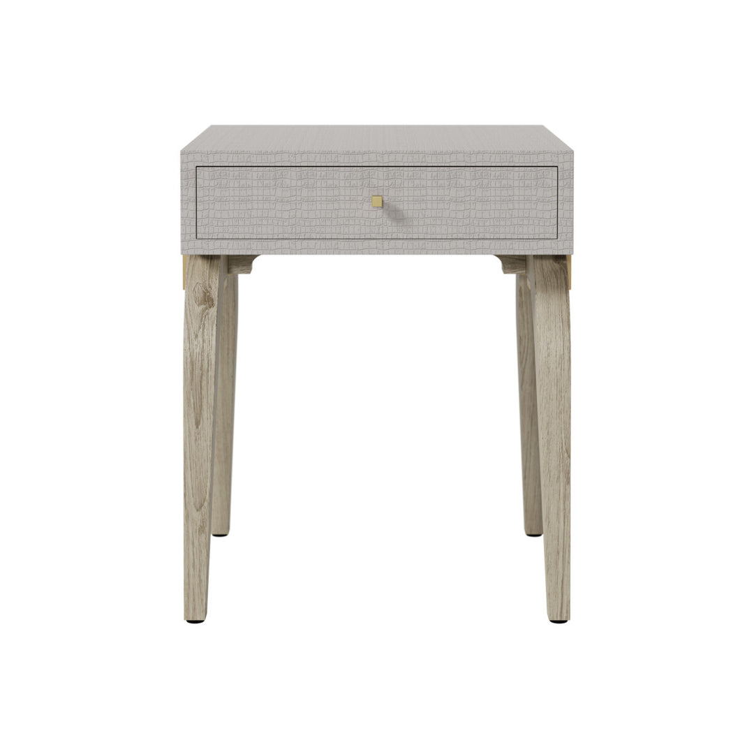 D.I. Designs Laverstoke White Crocodile Style Bedside Table
