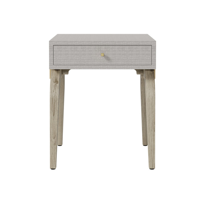 D.I. Designs Laverstoke White Crocodile Style Bedside Table