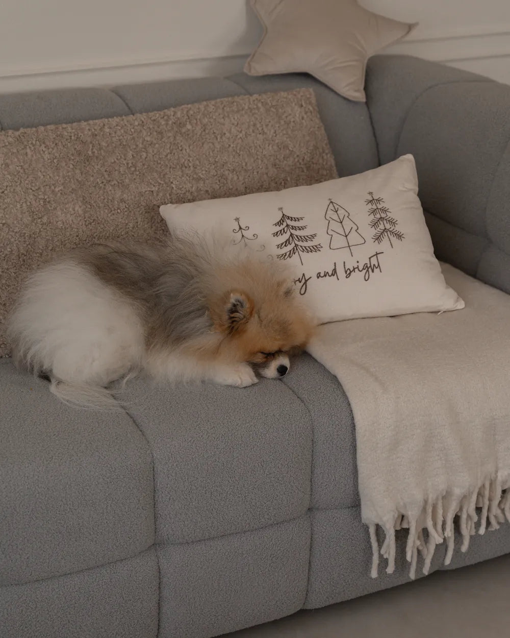 Sofa 3 Seater Boucle Grey Syd