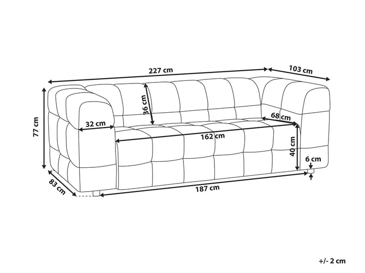 Sofa 3 Seater Boucle Grey Syd