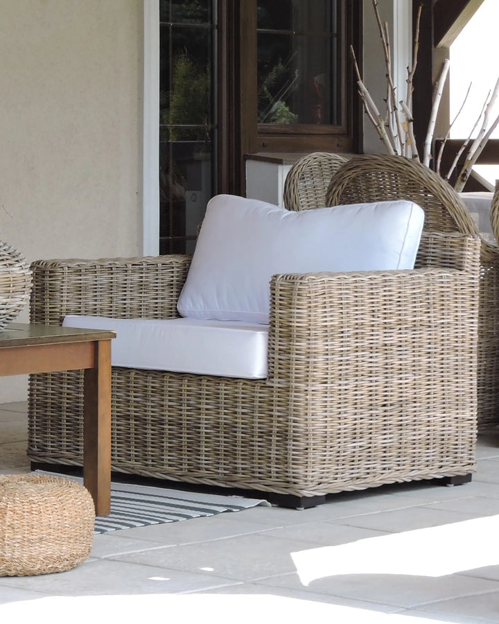 Garden Armchair Rattan Light Brown Penermon