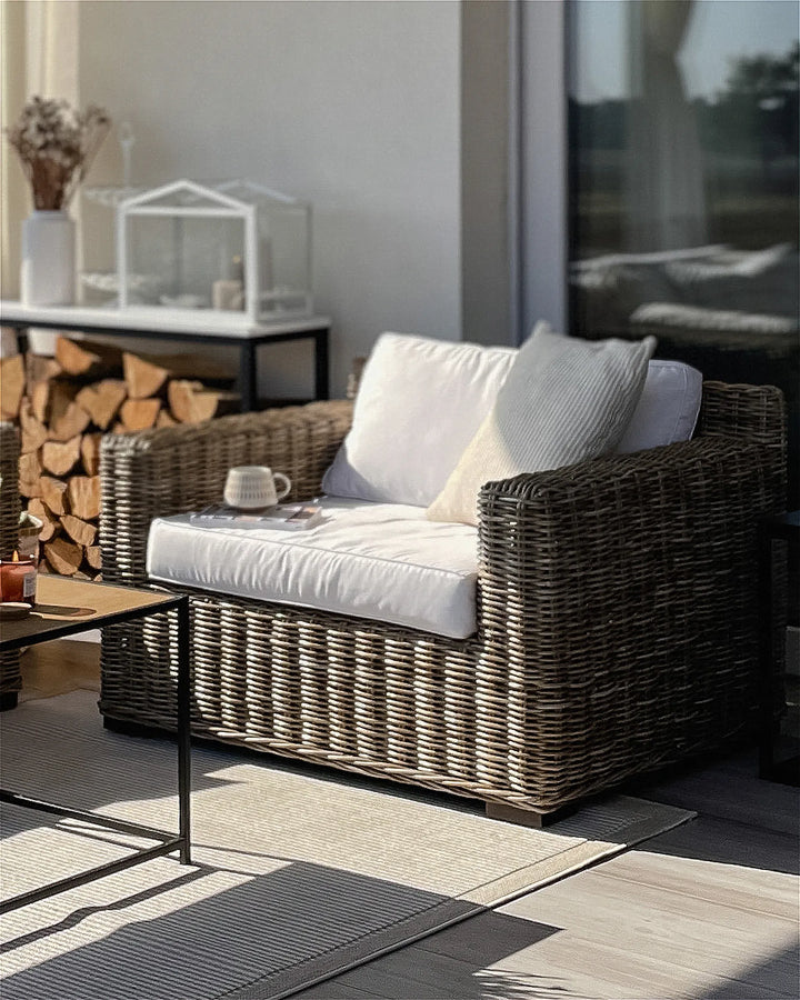 Garden Armchair Rattan Light Brown Penermon