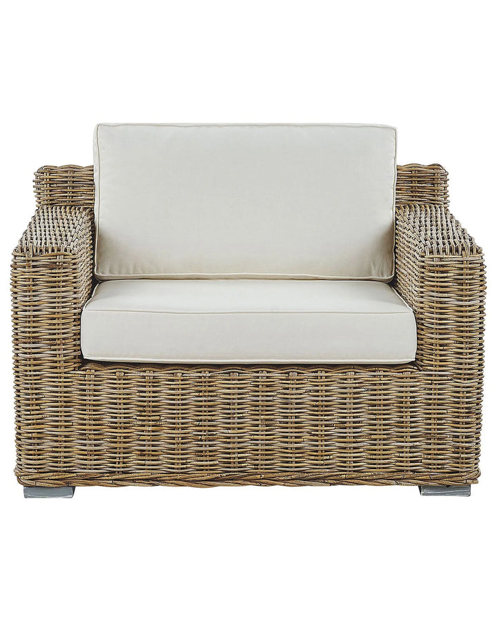 Garden Armchair Rattan Light Brown Penermon