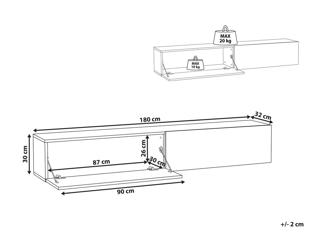 Wall Mounted TV Stand Black Antoni