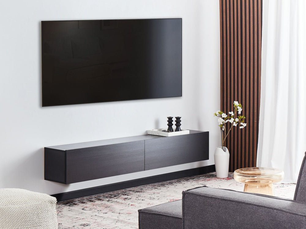 Wall Mounted TV Stand Black Gladstone