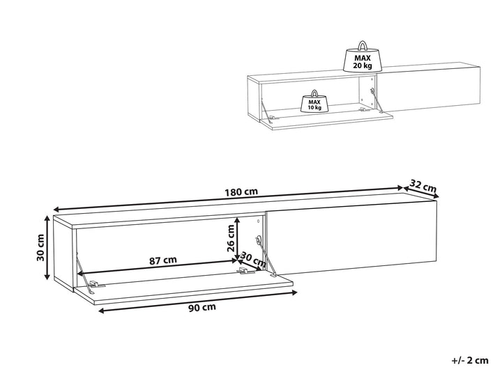Wall Mounted TV Stand Red Antoni