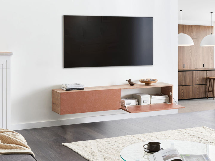 Wall Mounted TV Stand Red Antoni