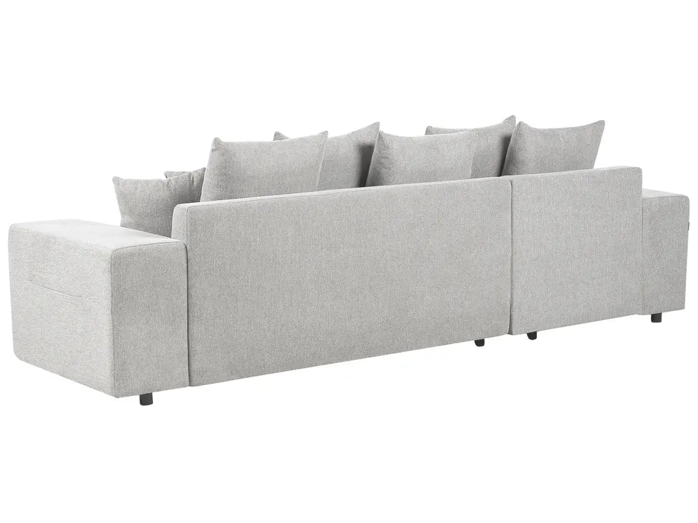 Corner Sofa 3 Seater Linen Light Grey Left Hand Gotthold