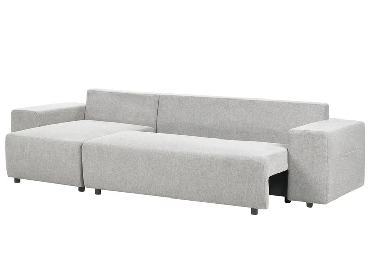 Corner Sofa 3 Seater Linen Light Grey Left Hand Gotthold