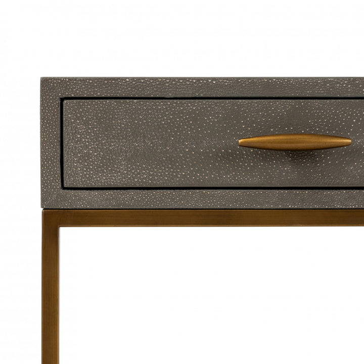 D.I. Designs Hampton Grey Shagreen & Gold Square Bedside Table