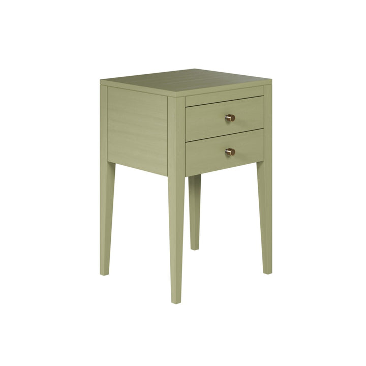 D.I. Designs Radford Lichen Green Oak Wood Bedside Table | 2 Drawers