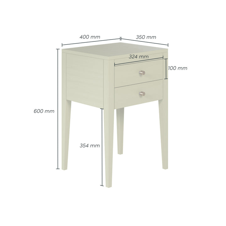 D.I. Designs Radford Lichen Green Oak Wood Bedside Table | 2 Drawers