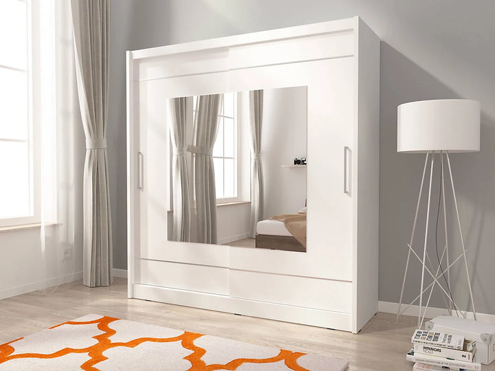 Maja IX Sliding Door Wardrobe with Mirror 180cm in White