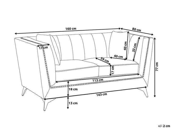 Gaula 2 Seater Velvet Fabric Sofa Grey