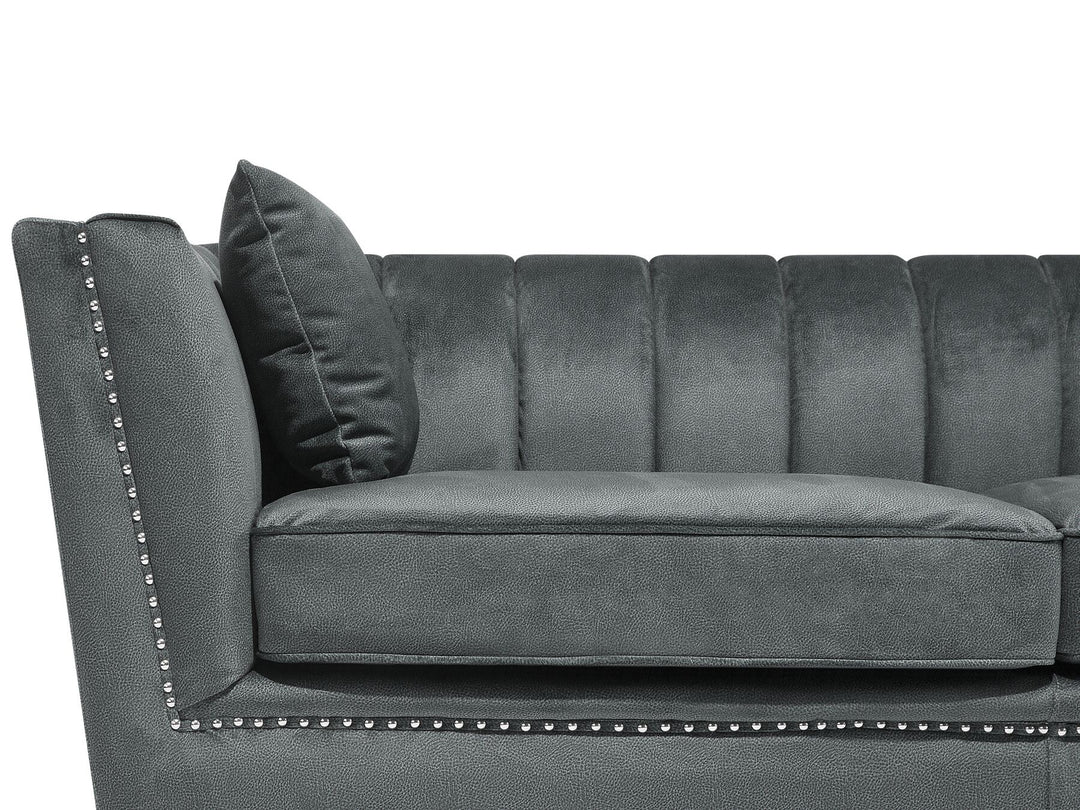 Gaula 2 Seater Velvet Fabric Sofa Grey