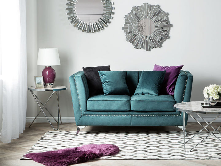 Gaula 2 Seater Velvet Fabric Sofa Teal