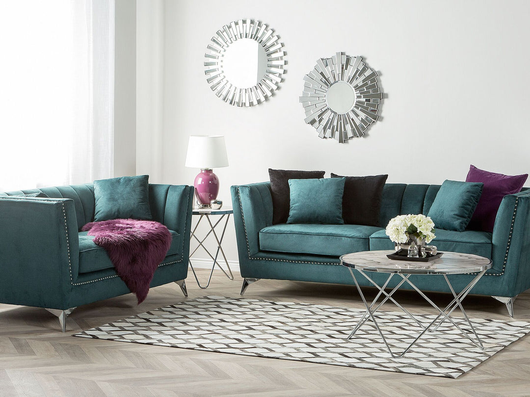 Gaula 2 Seater Velvet Fabric Sofa Teal