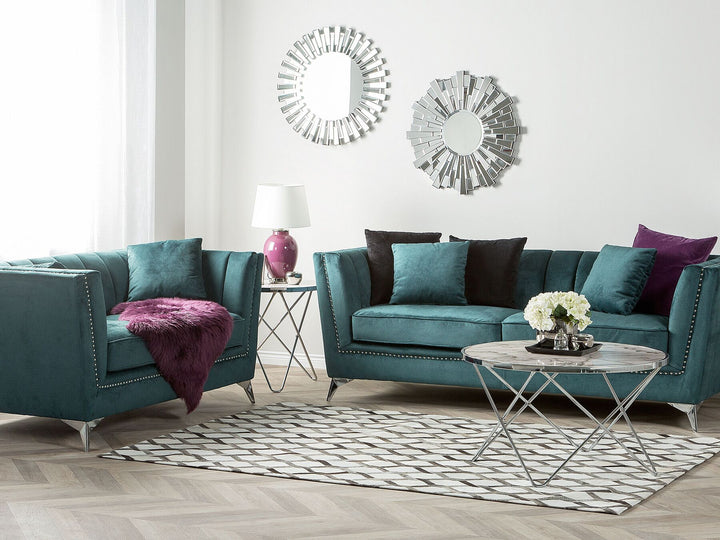 Gaula 2 Seater Velvet Fabric Sofa Teal