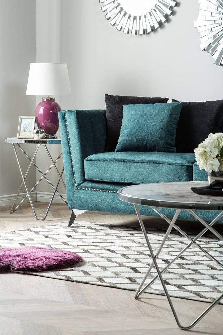 Gaula 2 Seater Velvet Fabric Sofa Teal