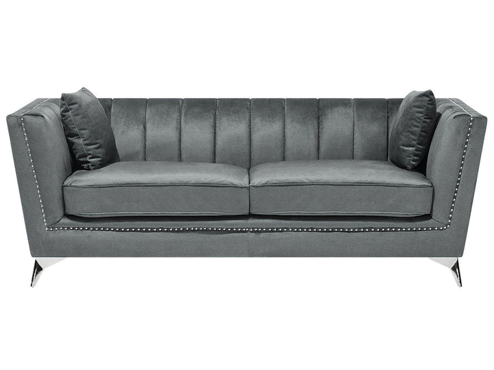 Gaula 3 Seater Velvet Fabric Sofa Grey