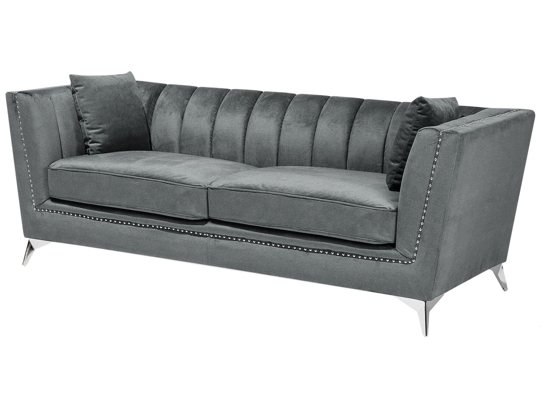 Gaula 3 Seater Velvet Fabric Sofa Grey