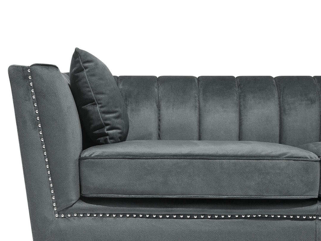 Gaula 3 Seater Velvet Fabric Sofa Grey