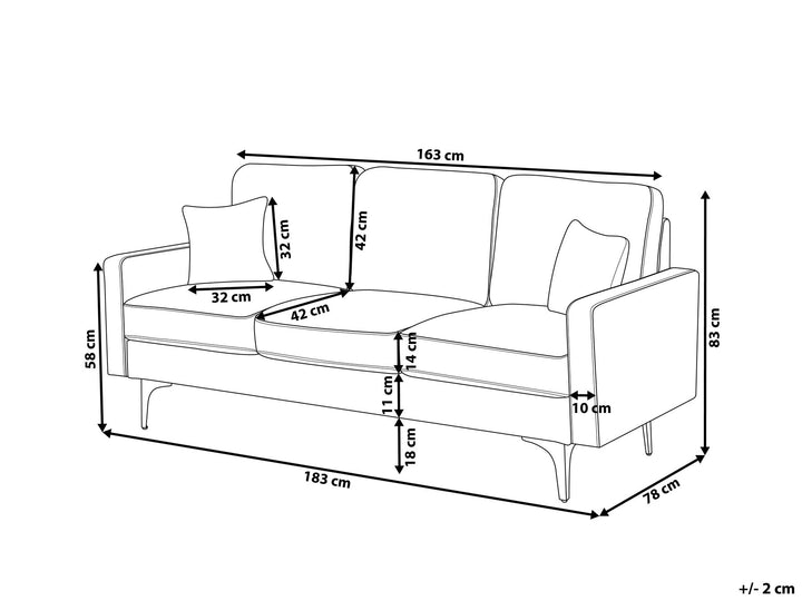 Gavle 3 Seater Faux Leather Sofa Brown