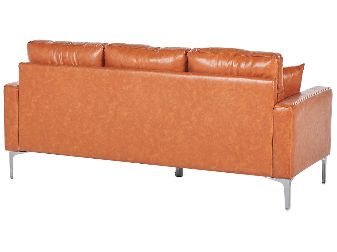 Gavle 3 Seater Faux Leather Sofa Brown