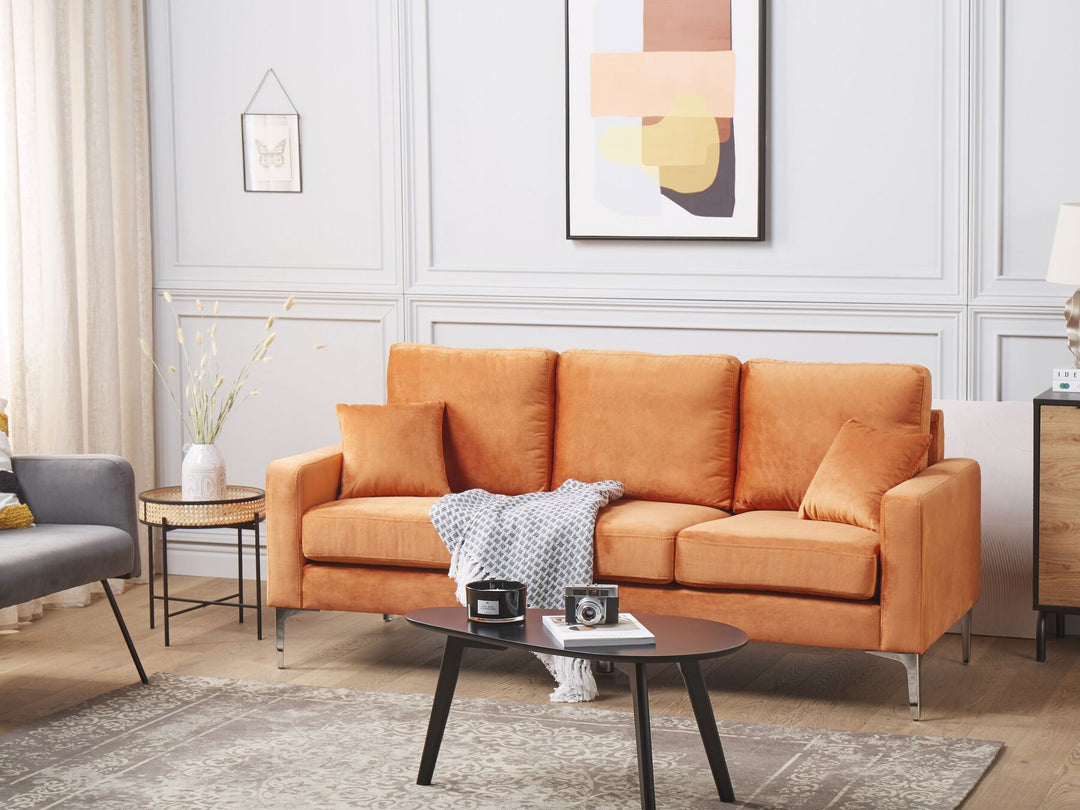 Gavle 3 Seater Velvet Sofa Orange