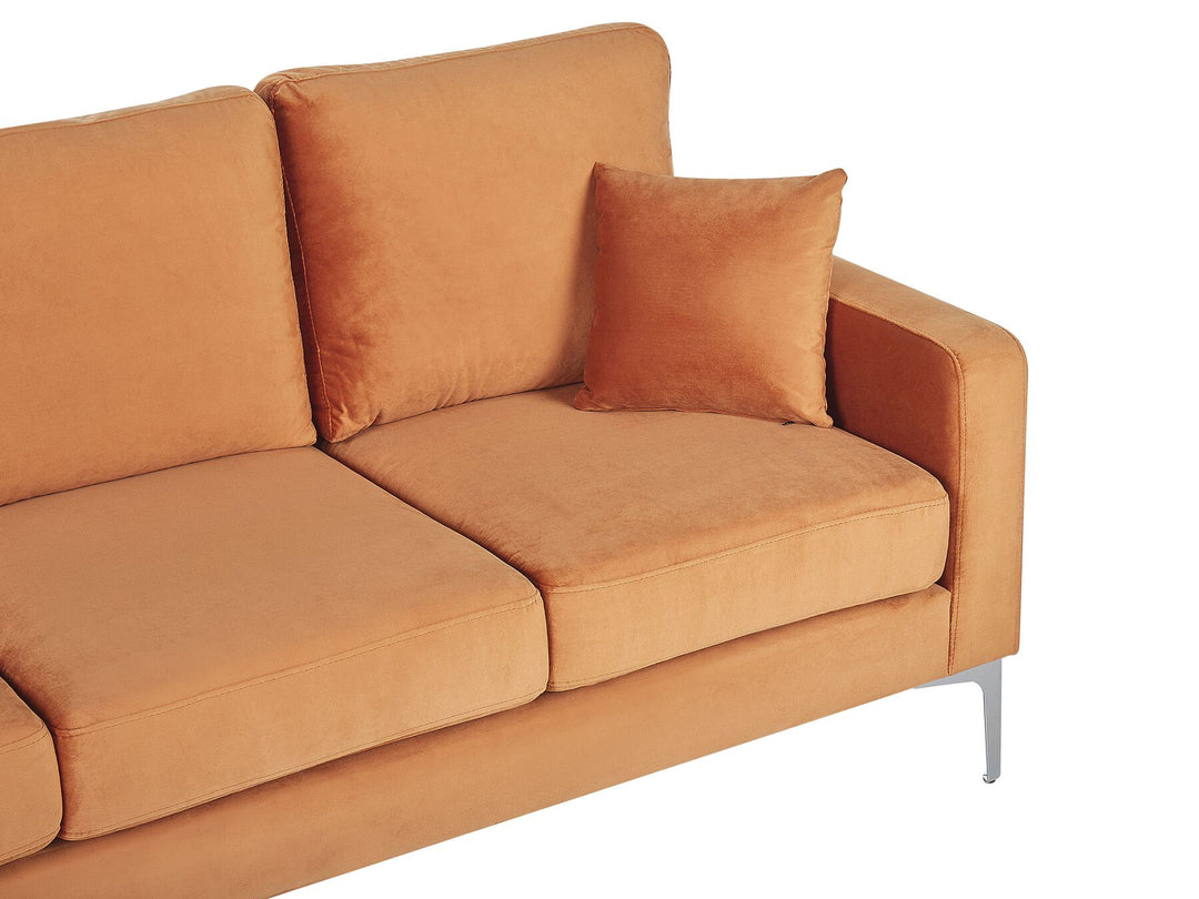 Gavle 3 Seater Velvet Sofa Orange