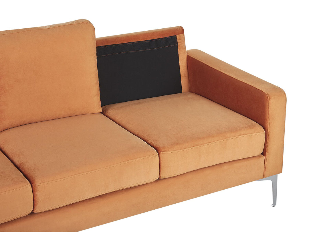 Gavle 3 Seater Velvet Sofa Orange