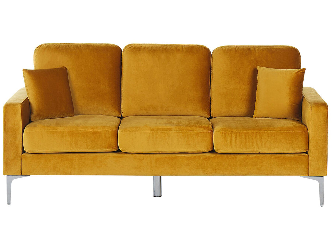 Gavle 3 Seater Velvet Sofa Yellow