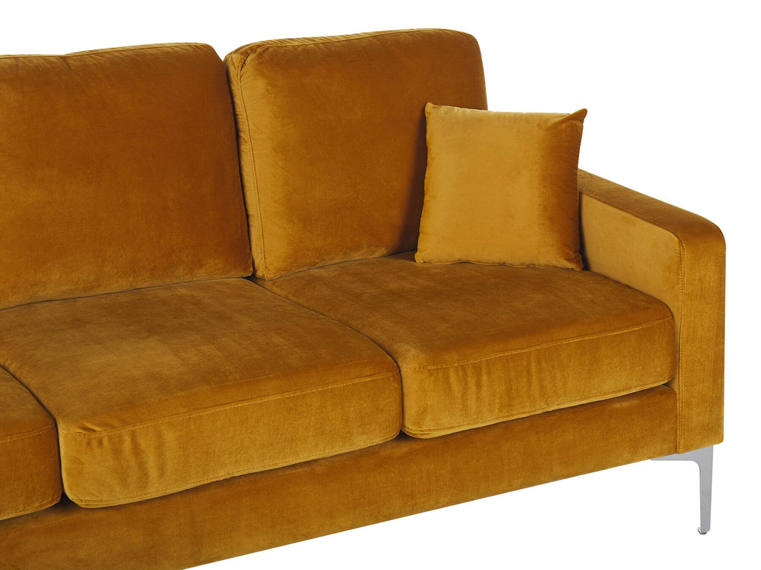 Gavle 3 Seater Velvet Sofa Yellow