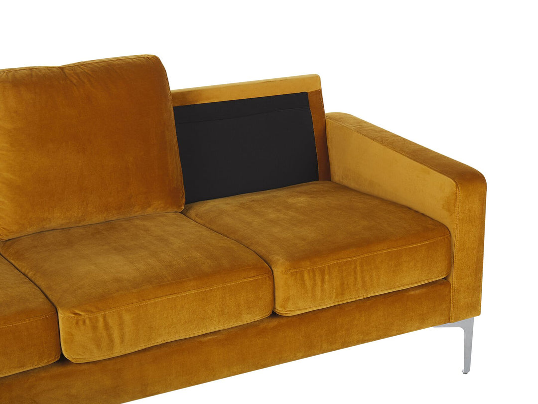 Gavle 3 Seater Velvet Sofa Yellow