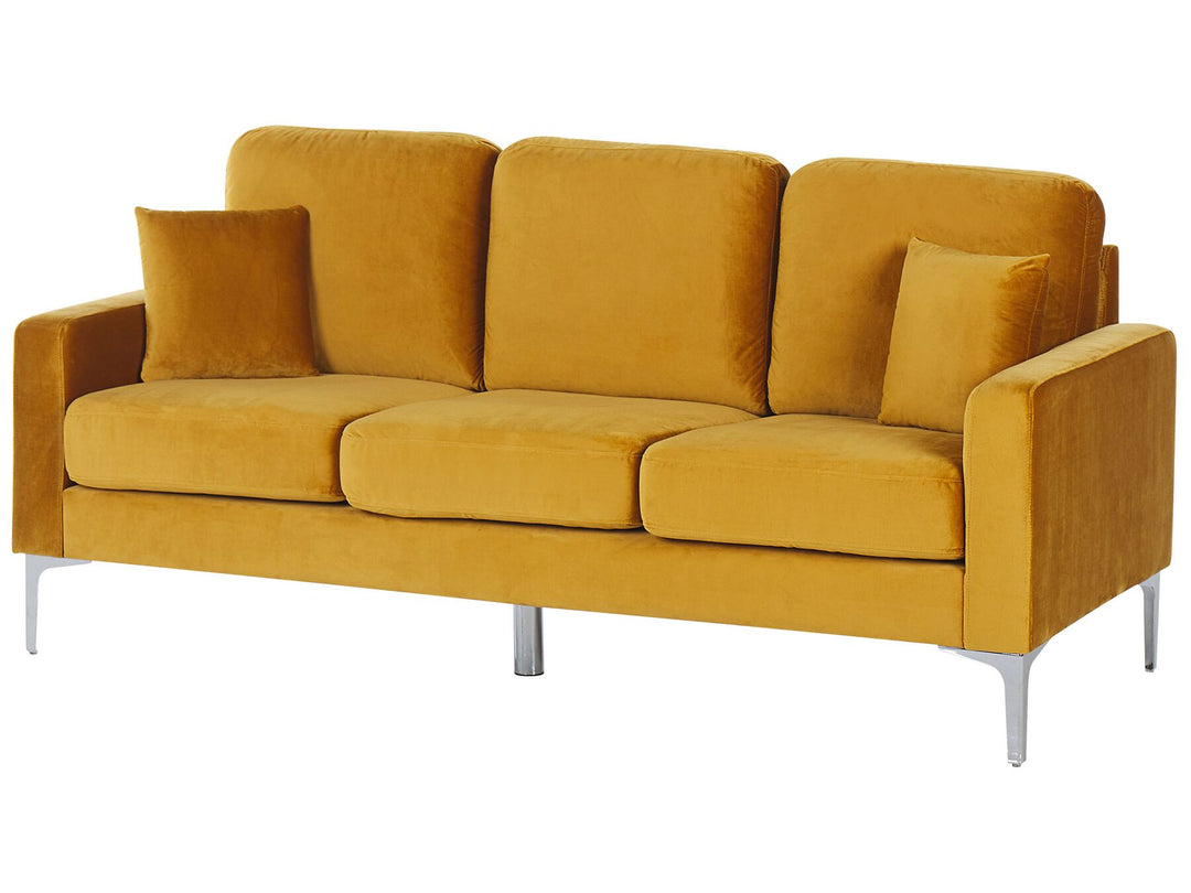 Gavle 3 Seater Velvet Sofa Yellow