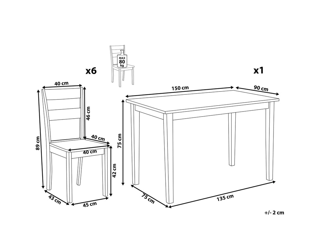 Brooks 6-Seater Dining Set White