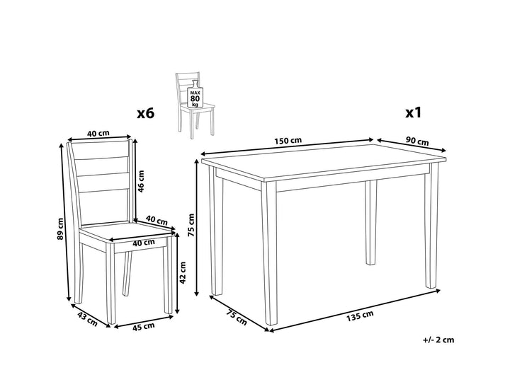 Brooks 6-Seater Dining Set White