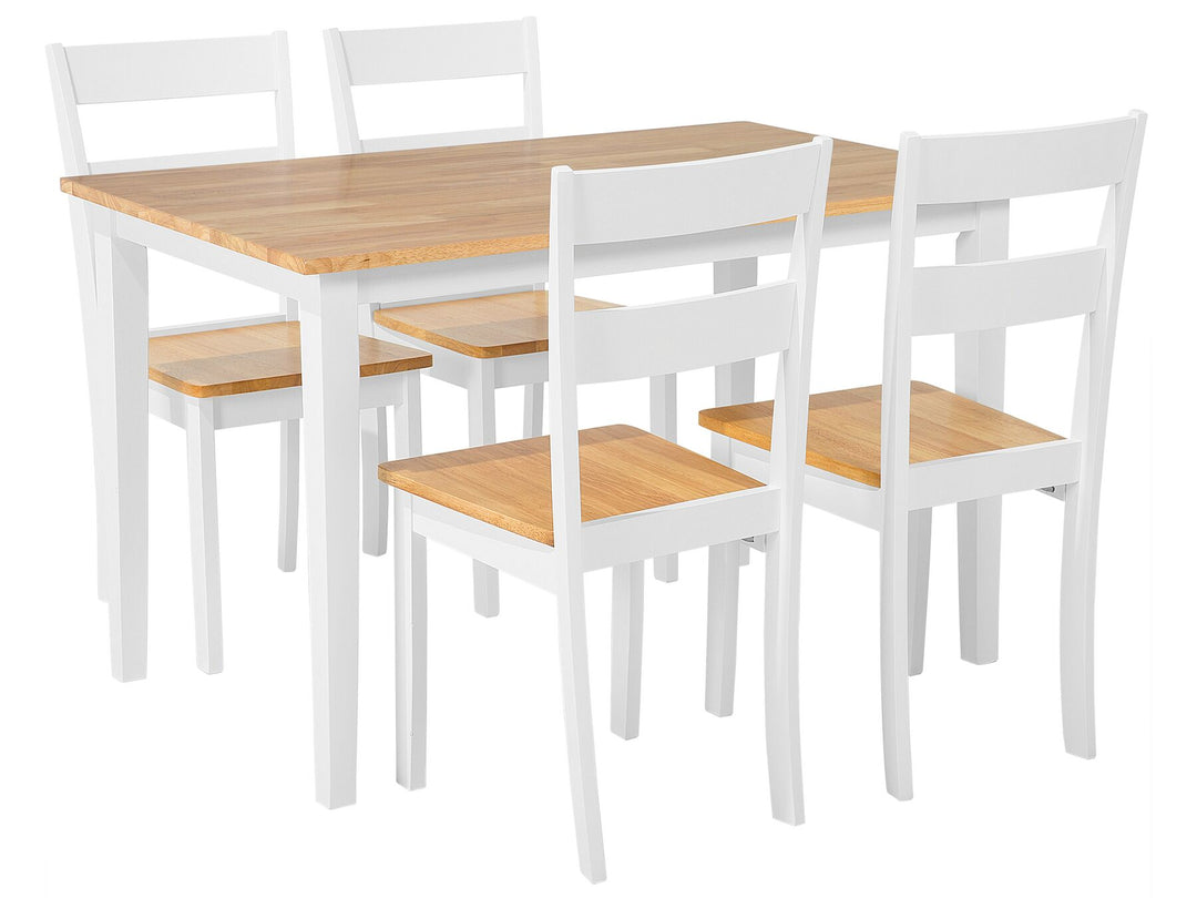 Georgia Dining Set Light Wood White