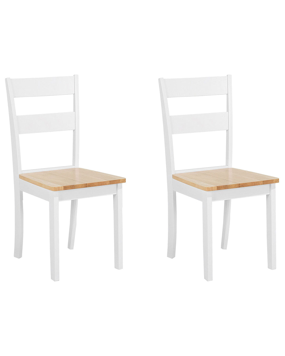 Georgia Set of 2 Wooden Dining Chairs White and Light Wood