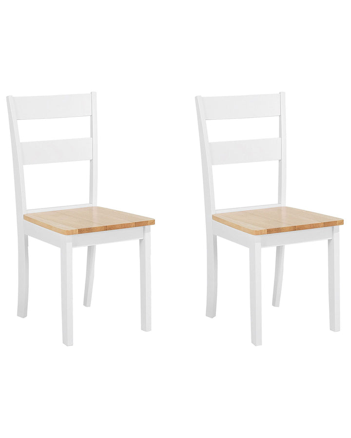 Georgia Set of 2 Wooden Dining Chairs White and Light Wood