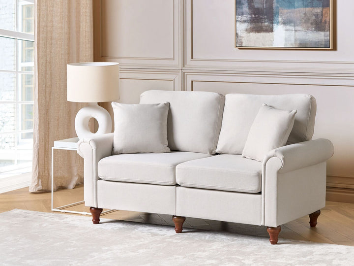 Ginnerup 2 Seater Fabric Sofa Beige