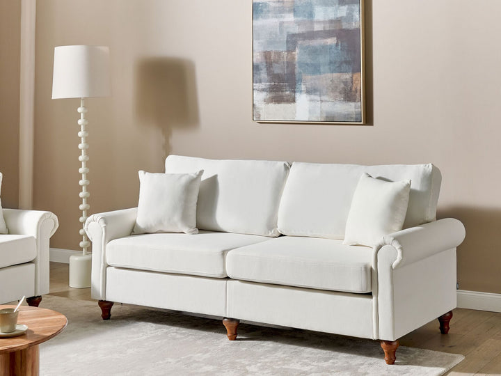 Ginnerup 3 Seater Fabric Sofa White