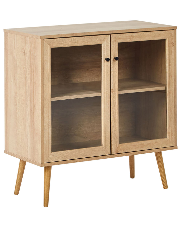 Glass Display Cabinet Albany Light Brown