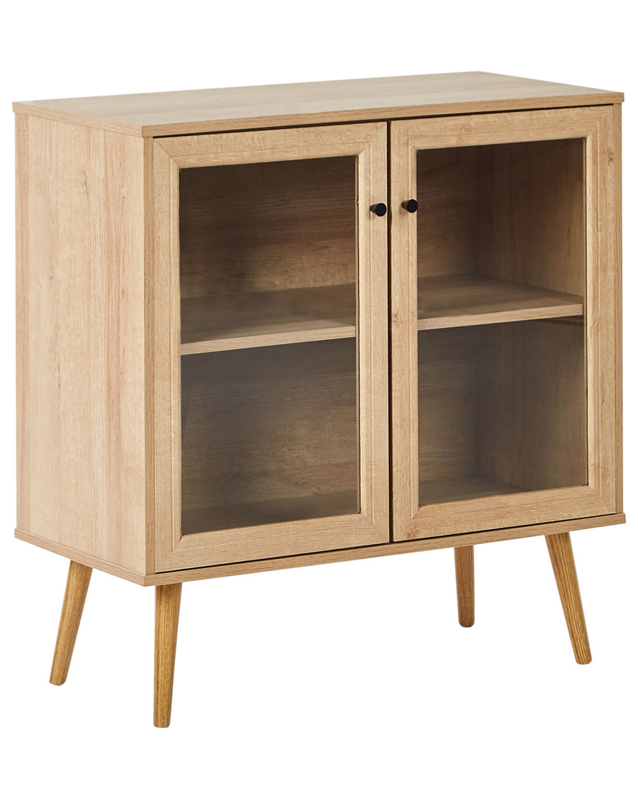 Glass Display Cabinet Albany Light Brown