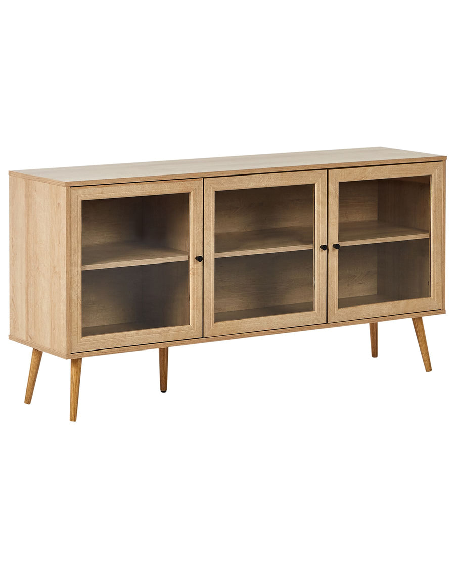 Glass Display Cabinet Albany Light Brown