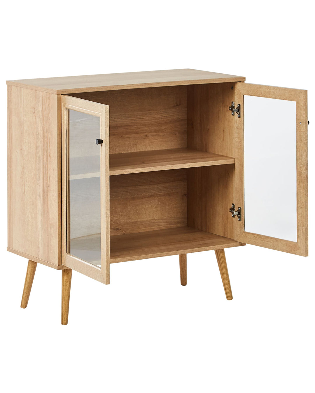 Glass Display Cabinet Albany Light Brown