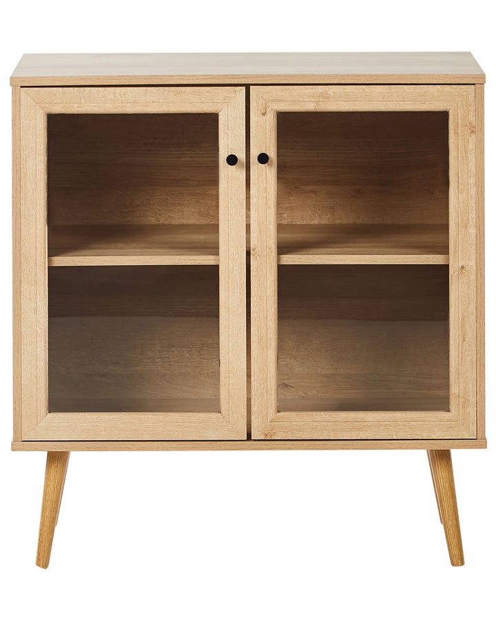 Glass Display Cabinet Albany Light Brown