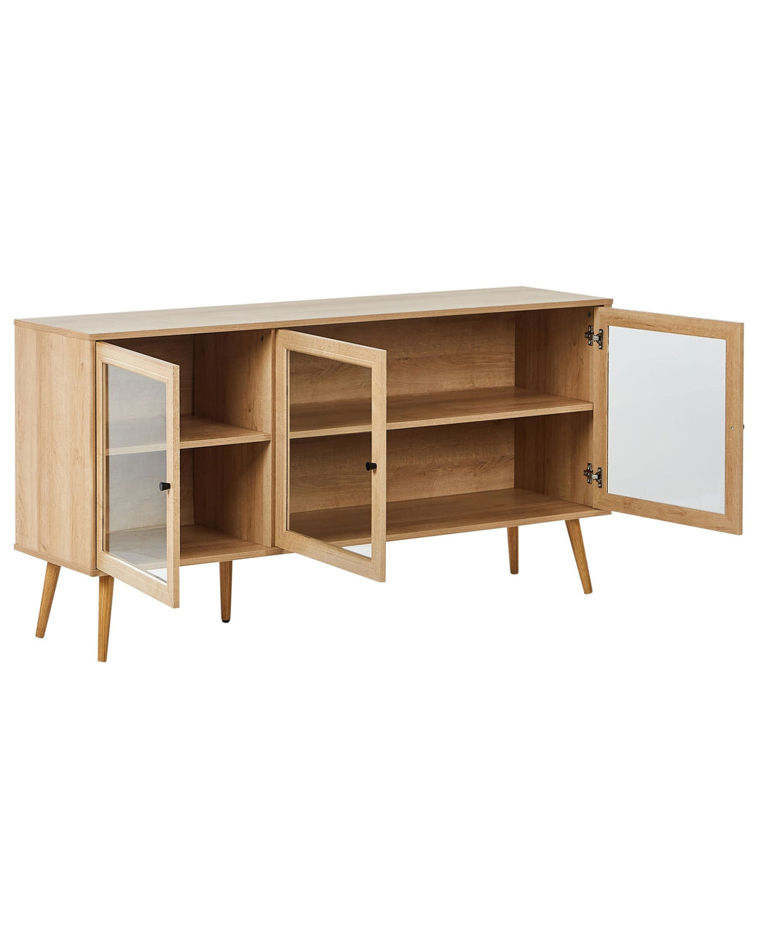 Glass Display Cabinet Albany Light Brown