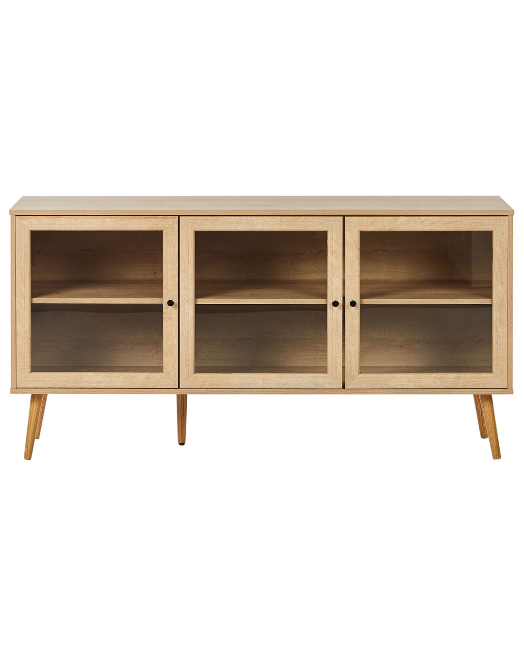 Glass Display Cabinet Albany Light Brown